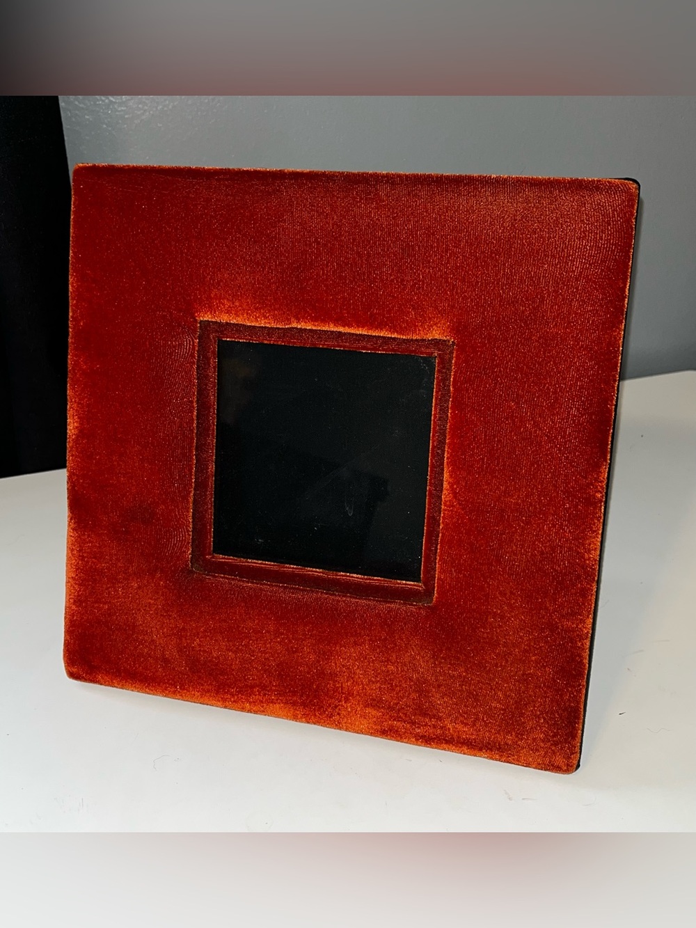 Vintage Burnt Orange Velvet Square Picture Frame